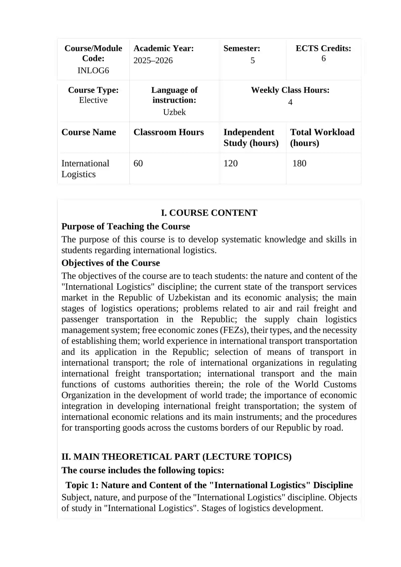 INTERNATIONAL LOGISTICS 3
