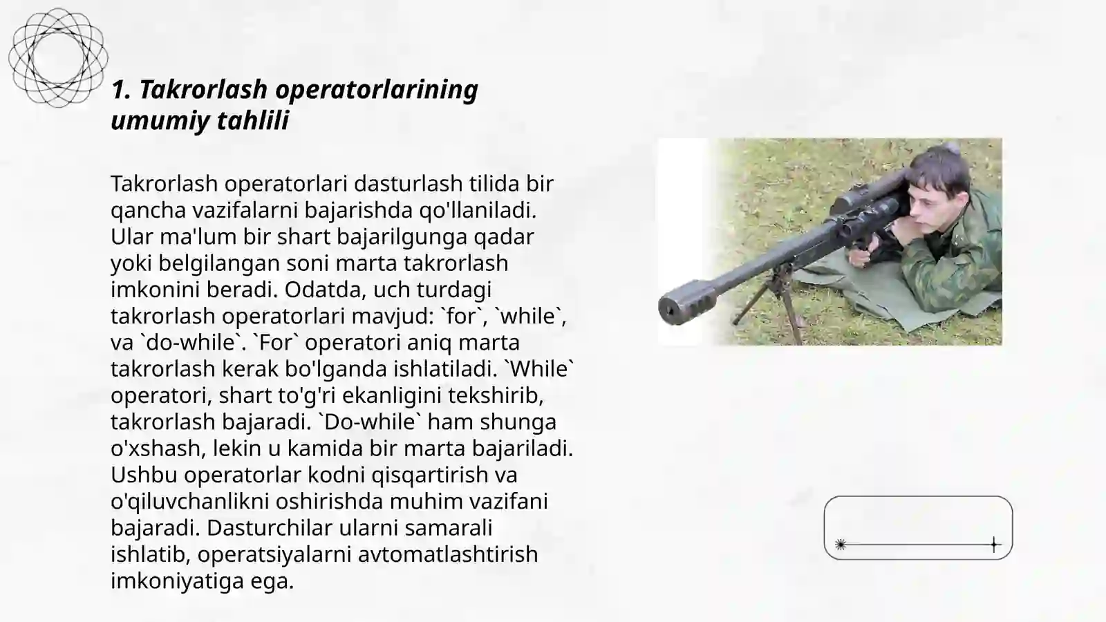Takrorlash operatorlari bilan ishlash 3
