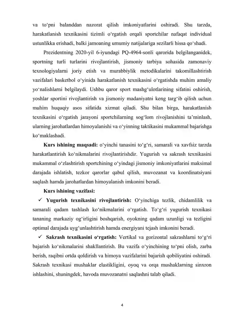 Basketbol o‘yinida harakatlanish (yugurish, sakrash) texnikasini o‘rgatish 3