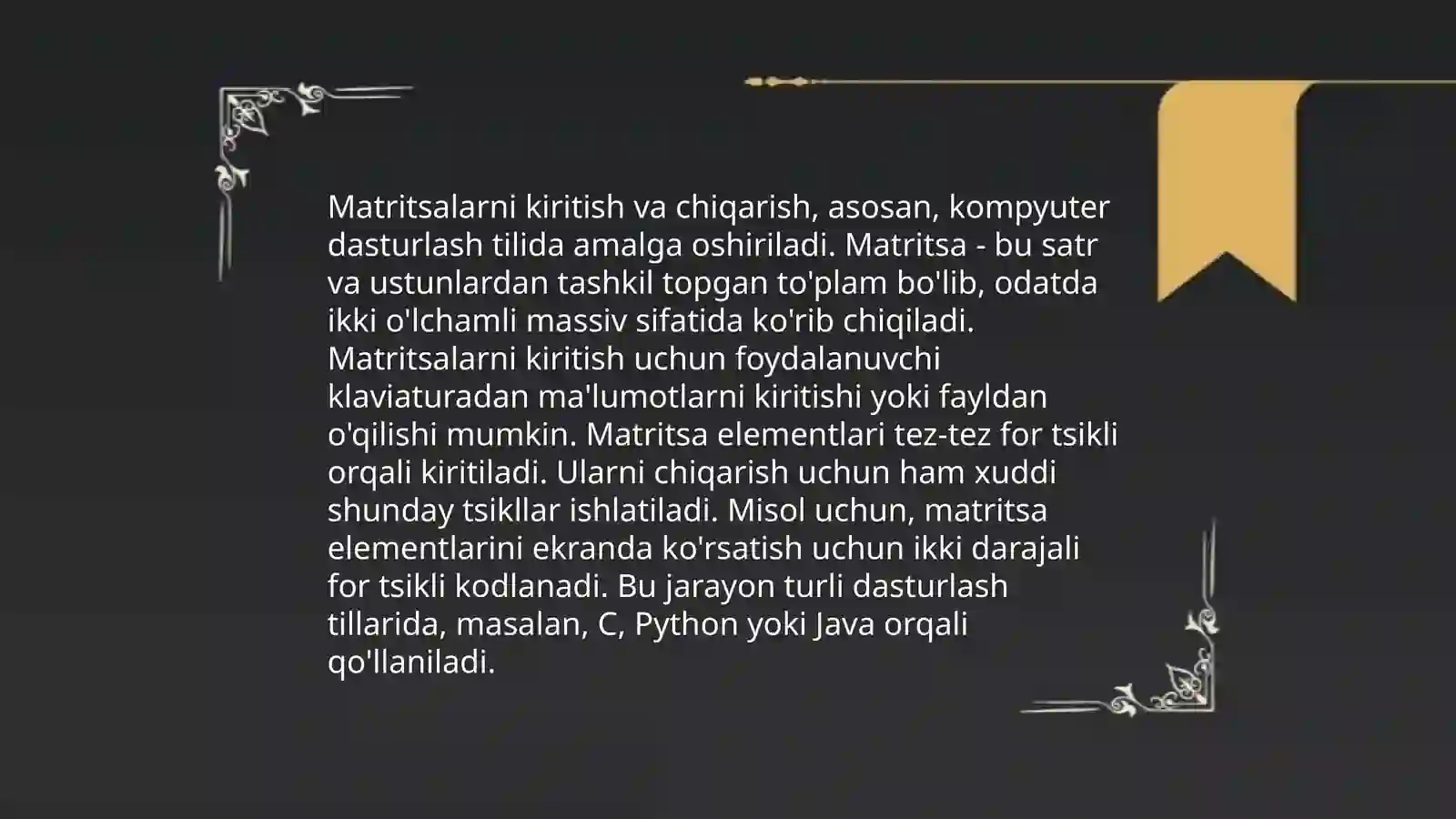 Matritsa va ular ustida amallar 3