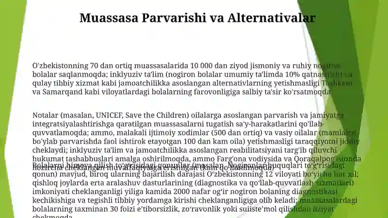 Ozbekiston Respublikasida jismoniy va ruhiy nuqsoni bor bolalar himoyasi 3