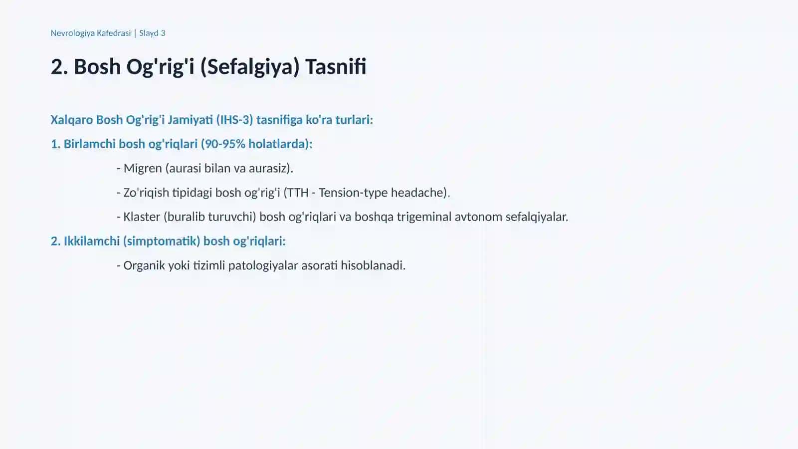 Sefalgiya va Vertigo Sindromlari 3