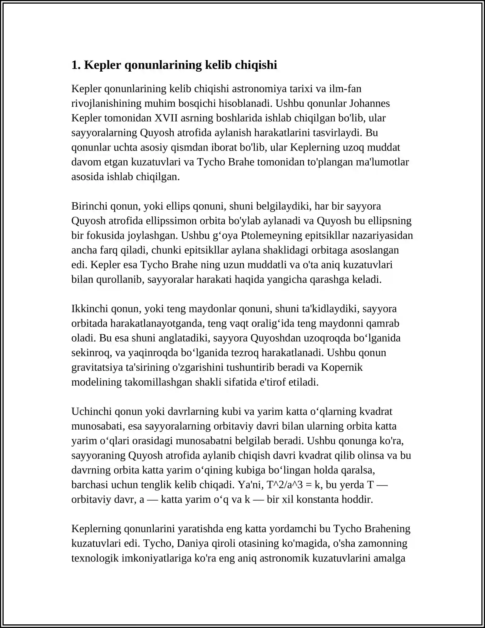 KEPLER QONUNI 3