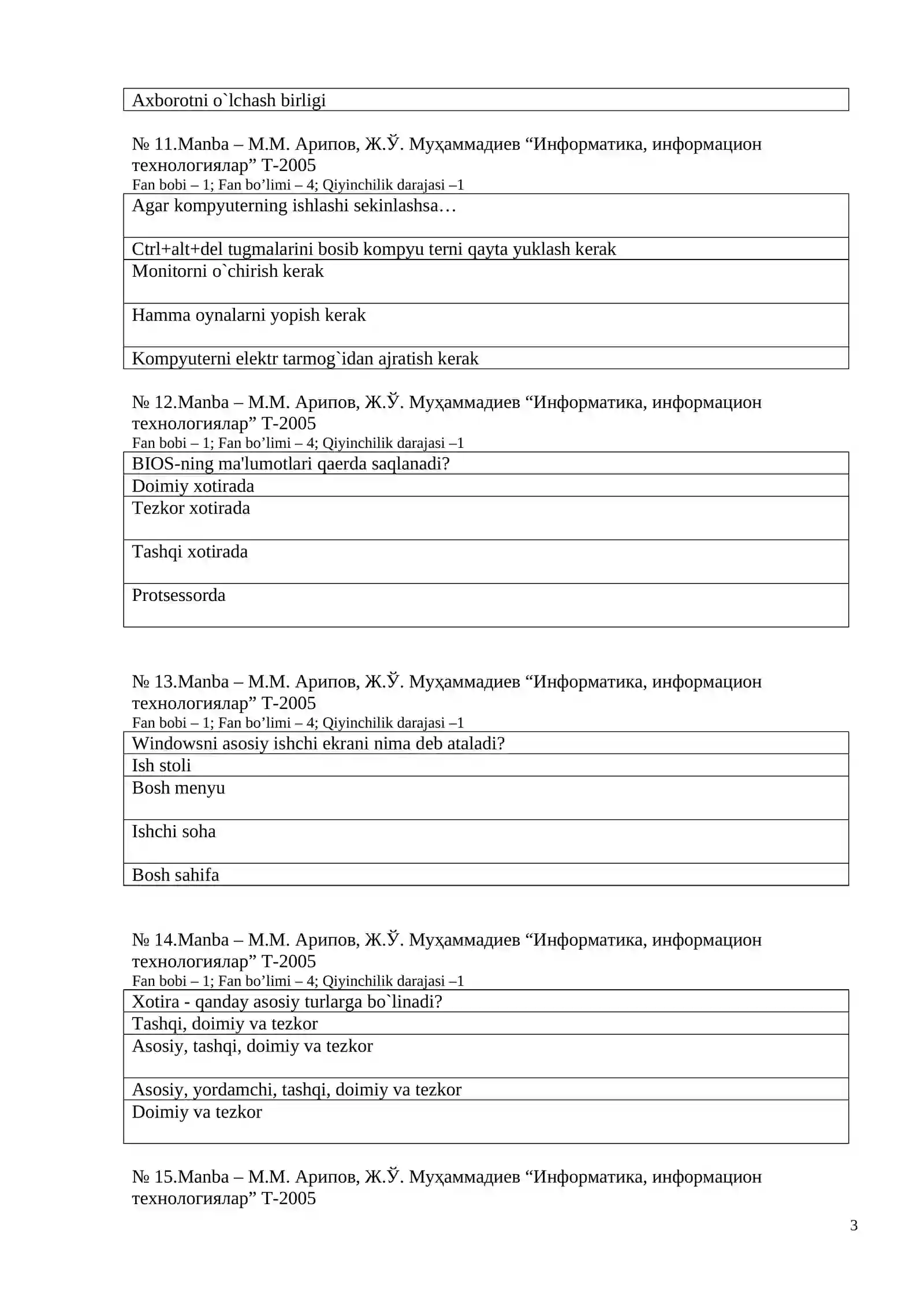 Информатика, информацион технологиялар 3