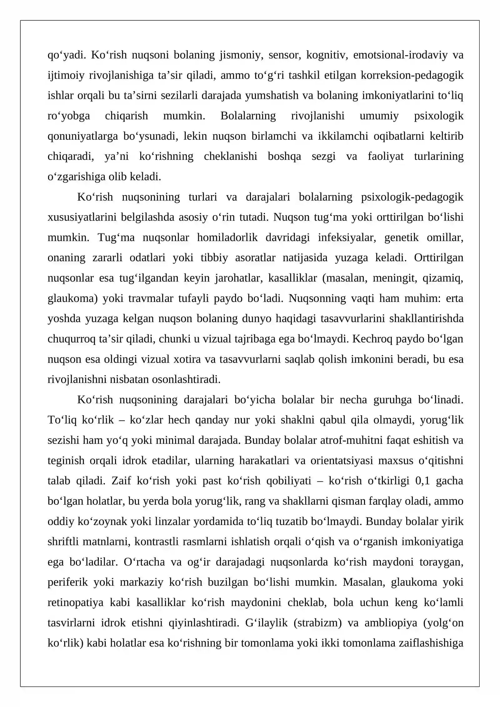 Ko‘rishida nuqsoni bo‘lgan bolalar uchun maktabgacha tarbiya muassasalari faoliyati 3