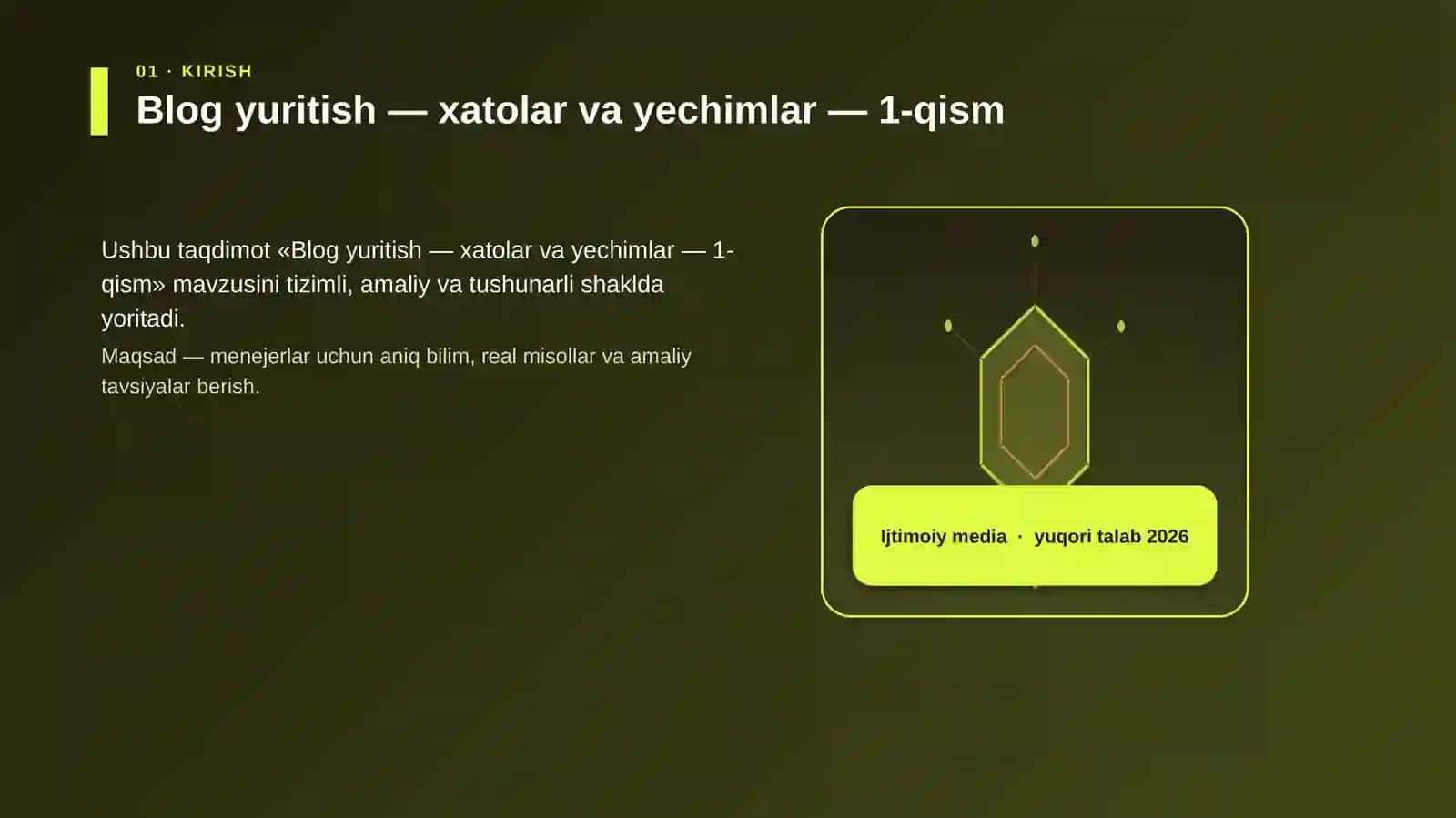 Blog yuritish — xatolar va yechimlar — 1-qism 3