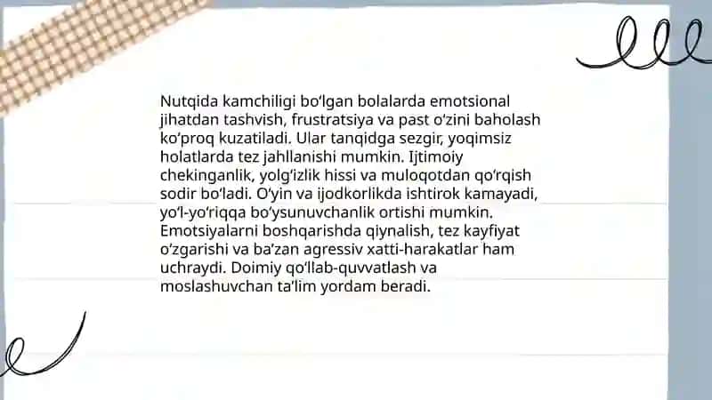Nutqida Kamchiligi Bo'lgan Bolaning Psixologik Xususiyatlari 3
