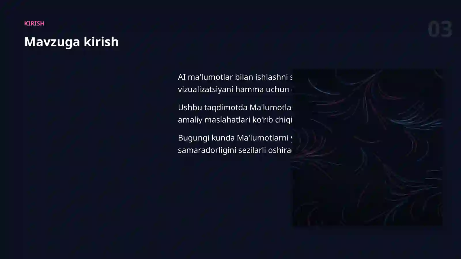 AI ma'lumotlar bilan ishlash 3