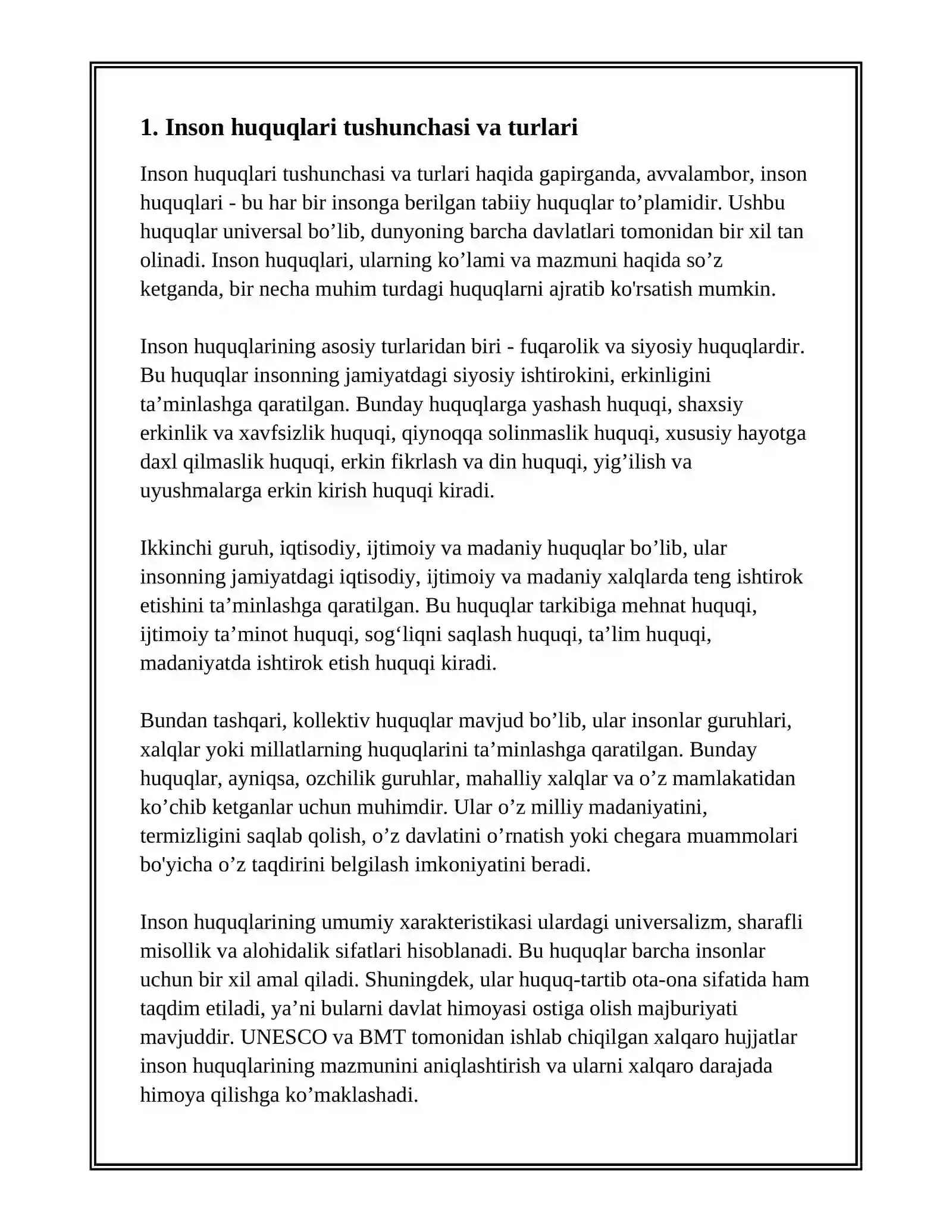 INSON HUQUQLARI VA ETIKA. KASB-HUNAR  ETIKASI. AHOLI SALOMATLIGINIHIMOYALASHNING ASOSIY TAMOYILLARI 3