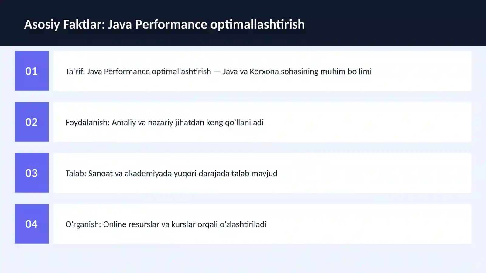 Java Performance optimallashtirish 3