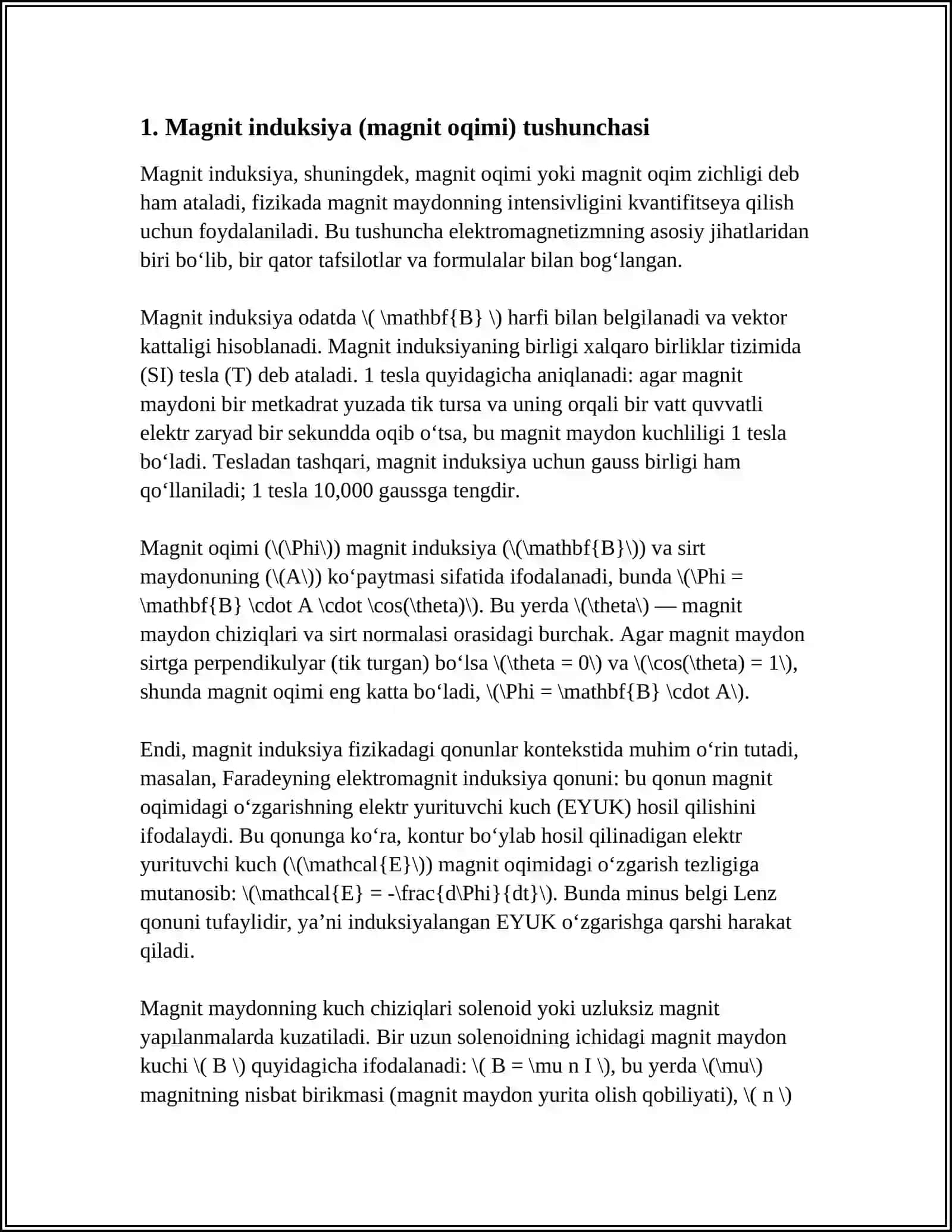 MAGNIT INDUKSIYA OQIMI VA MAGNETIKLAR 3