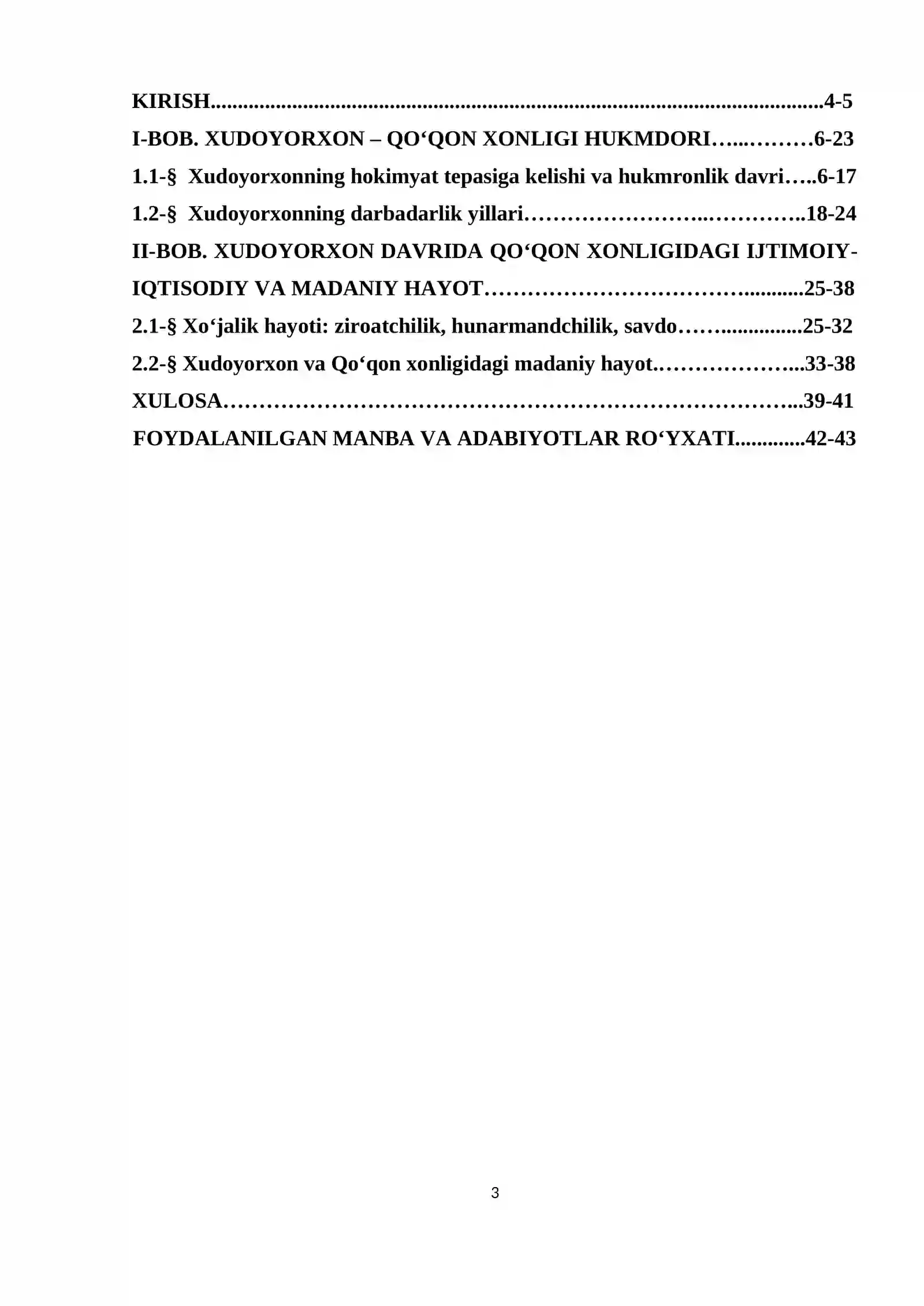 O‘ZBEKISTON TARIXI Fanidan Xudoyorxon portretiga siyosiy chizgilar mavzusidagi KURS ISHI 3