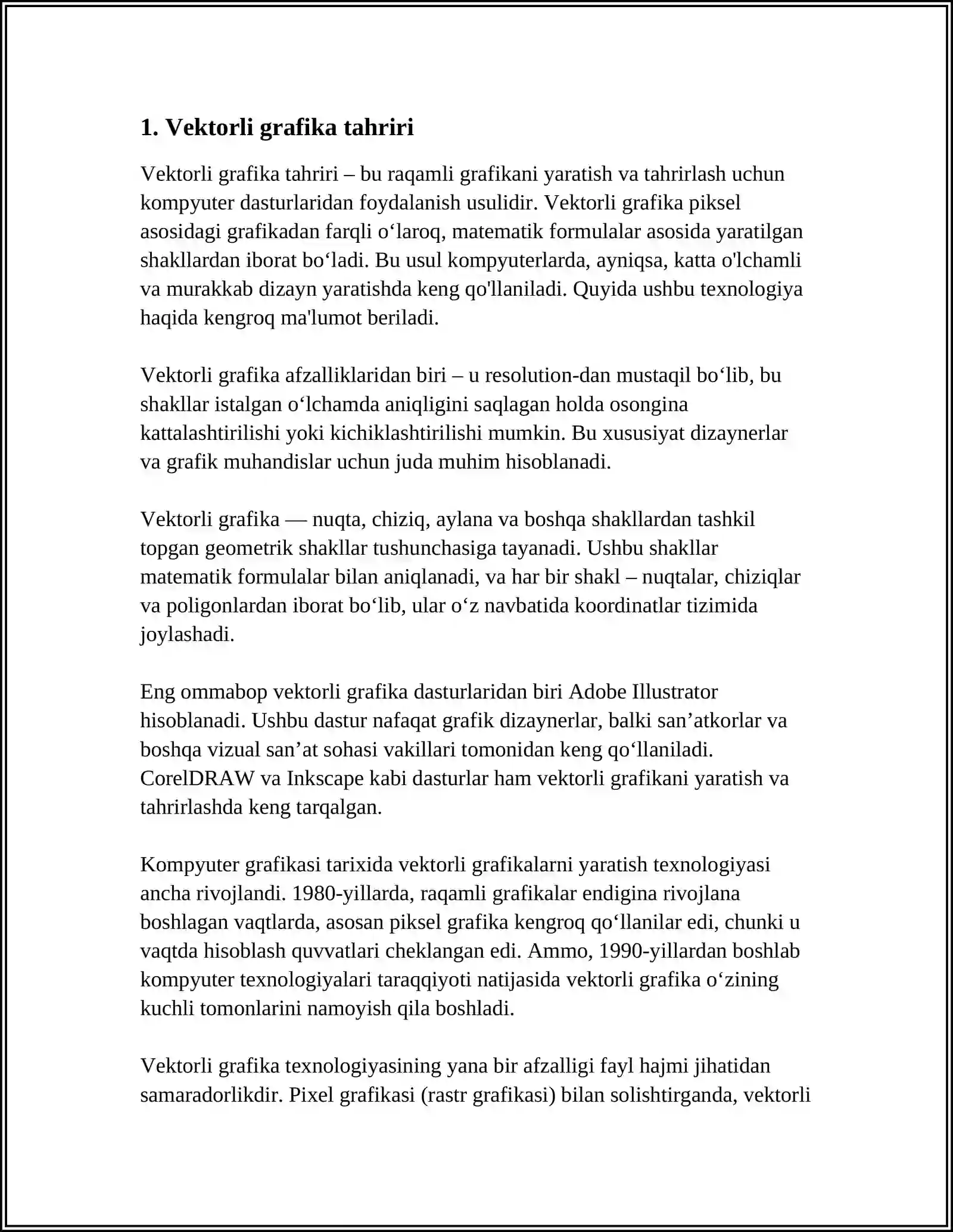 CORELDRAW DASTURI XUSUSIYATLARI 3