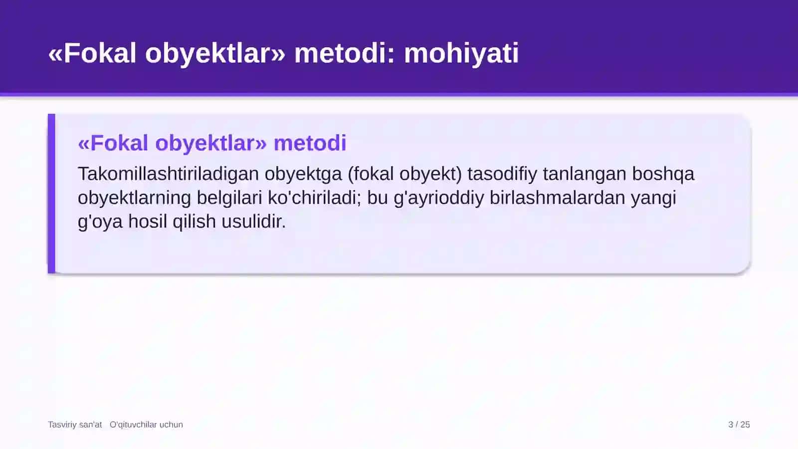 tasviriy san'at darslarida fokal obyektlar metodidan foydalanish 2039 3