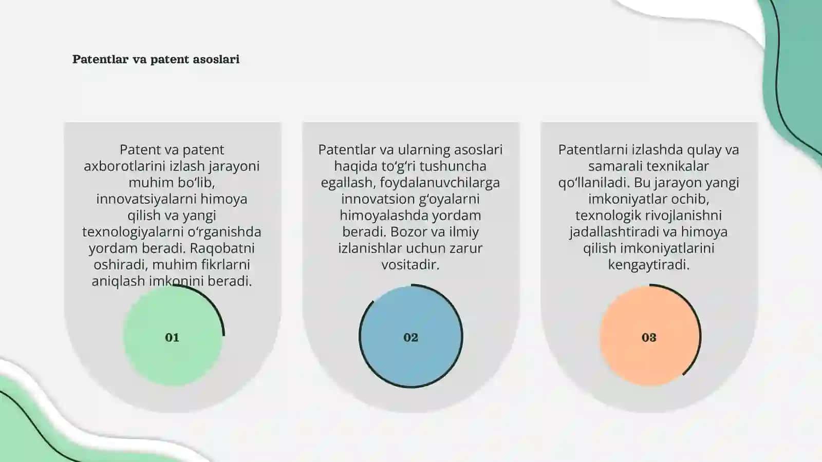 Patentlar va patent axborotlarini izlash 3