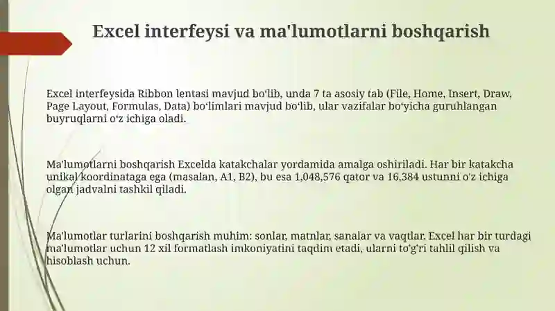 Excel bilan amaliyot 3