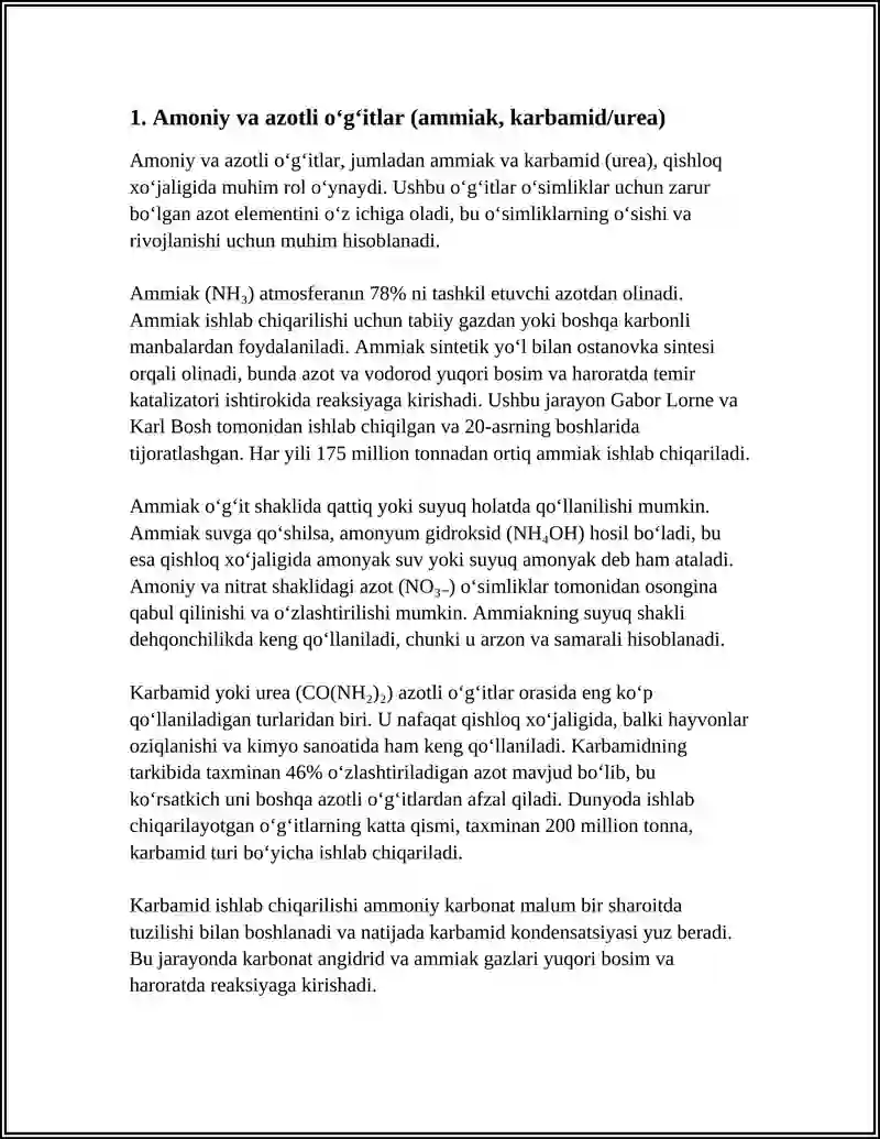 O'ZBEKISTONDA ISHLAB CHIQARILADIGAN ASOSIY KIMYOVIY MAHSULOTLAR 3