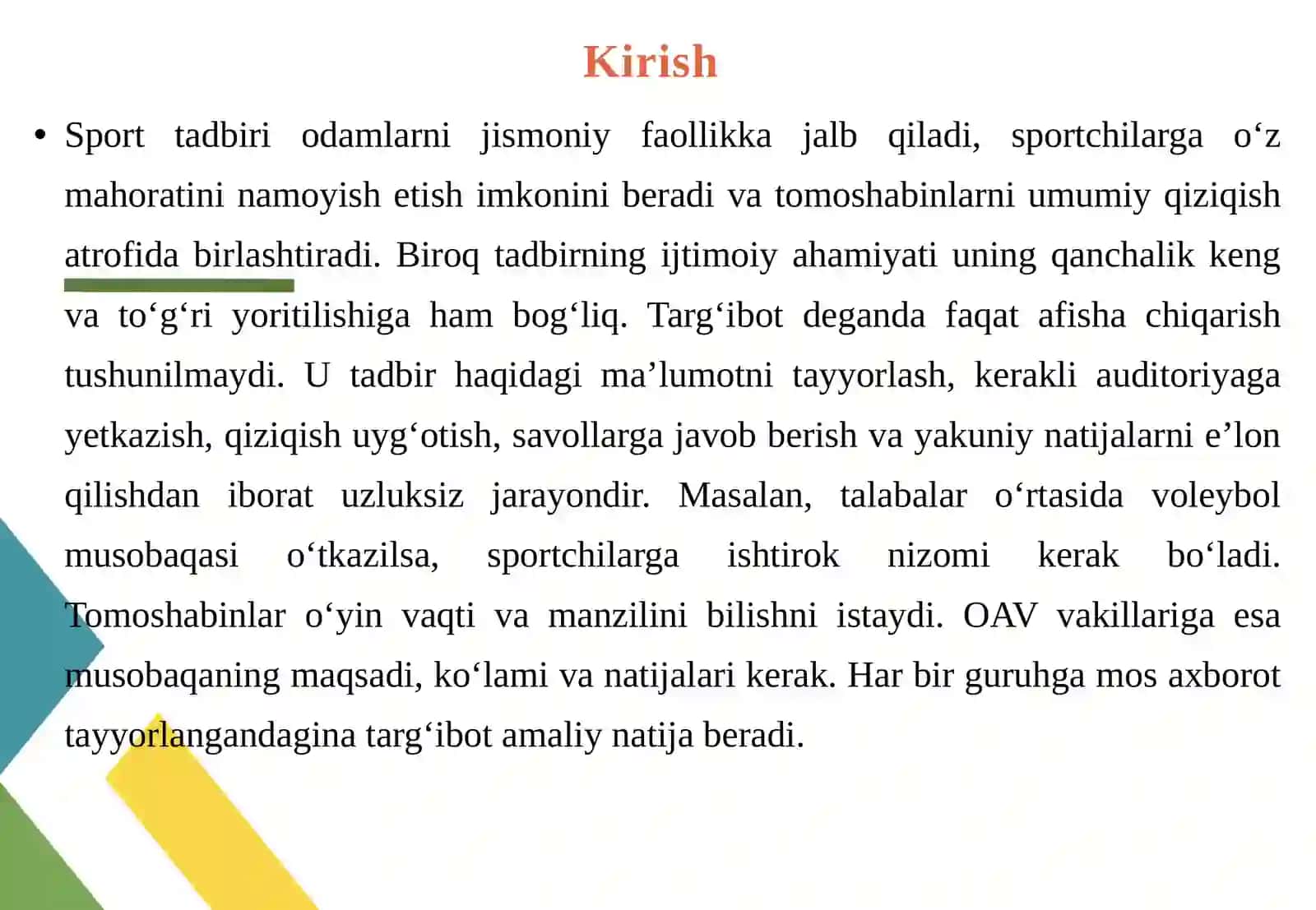 Sport tadbirlarini ommaviy axborot vositalari va ijtimoiy tarmoqlarda targ‘ib qilish 3