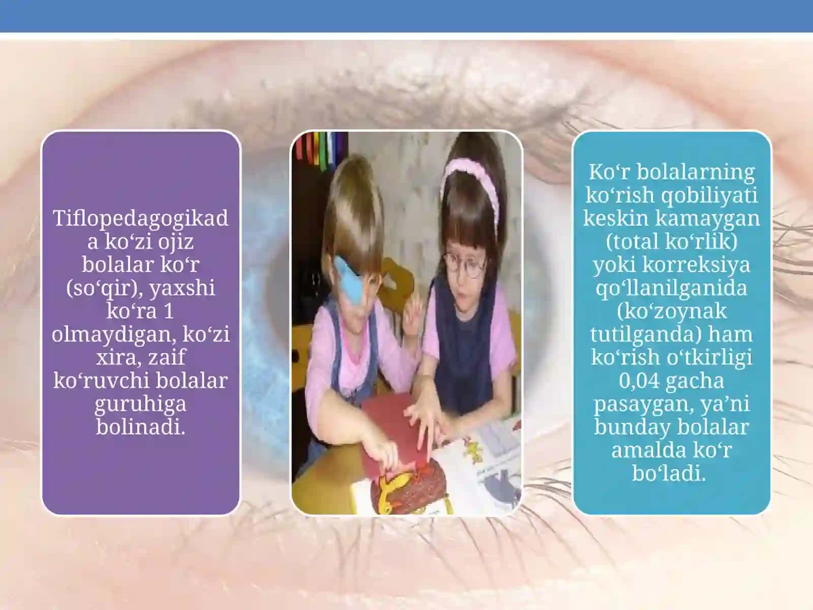 Ko'rishda nuqsoni bo'lgan bolalarning ta'lim tarbiyasi 3