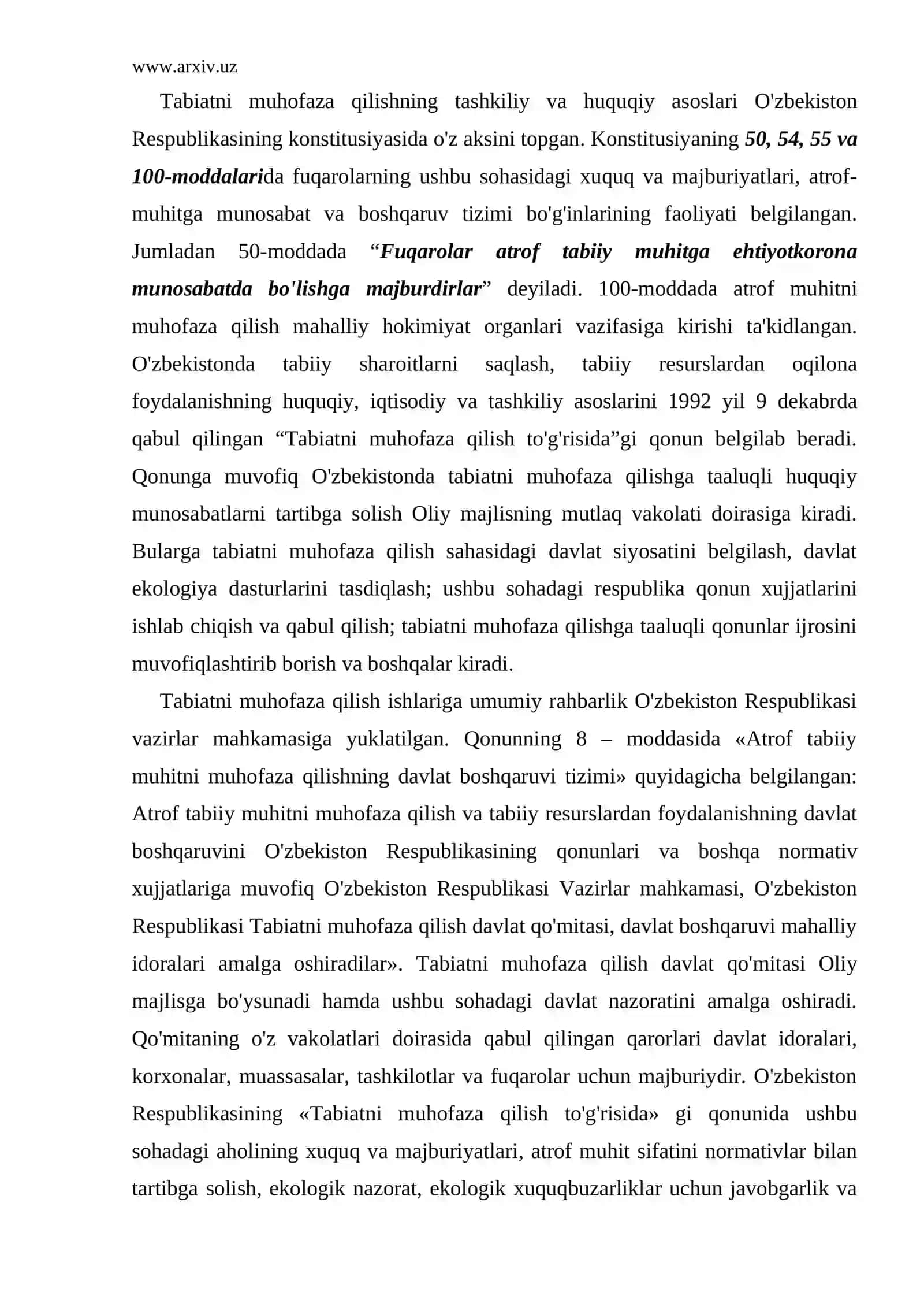Tabiatni muhofaza qilishning tashkiliy va huquqiy asoslari 3
