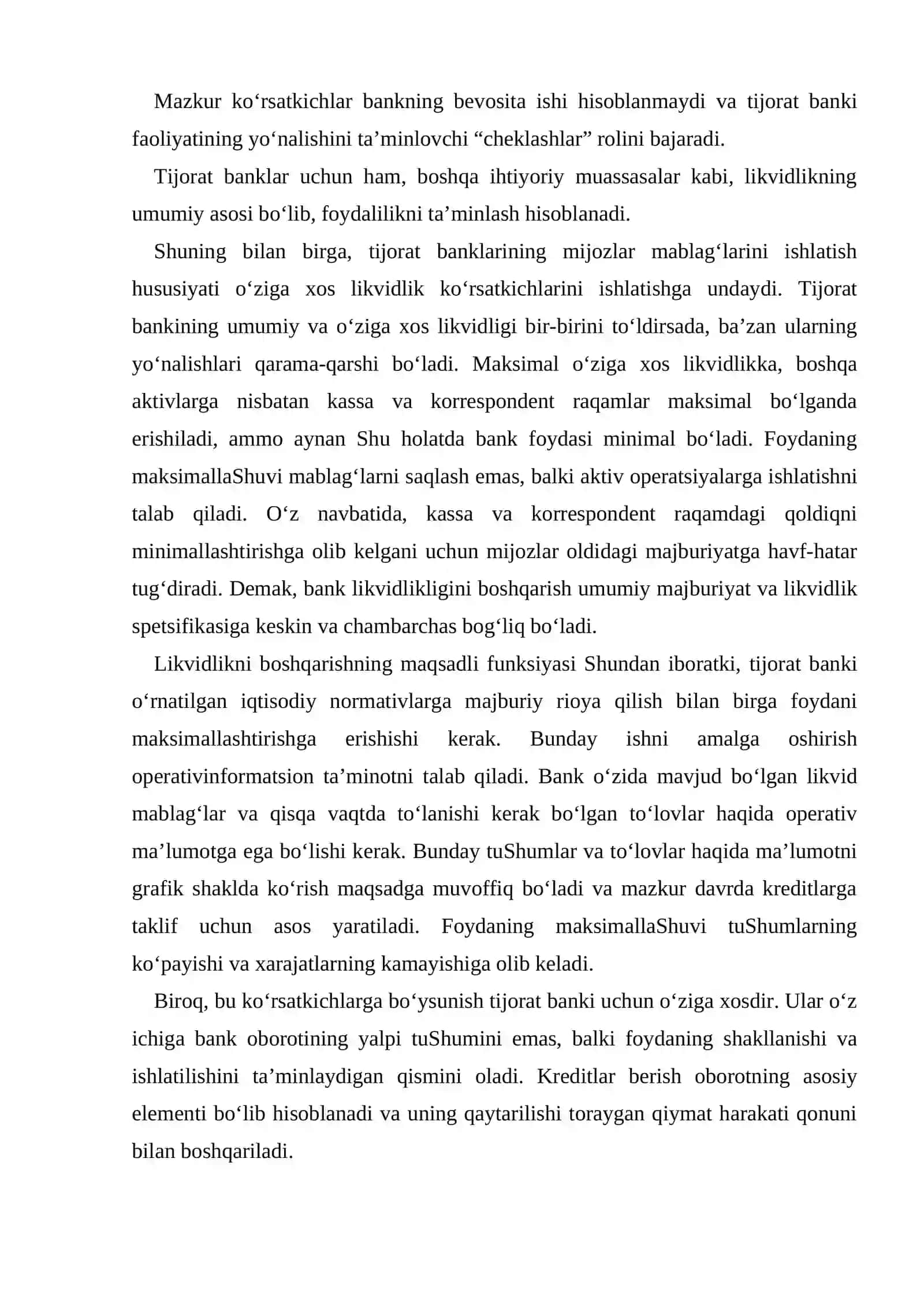 Tijorat banklari resurslarining samaradorlik ko’rsatkichlari 3