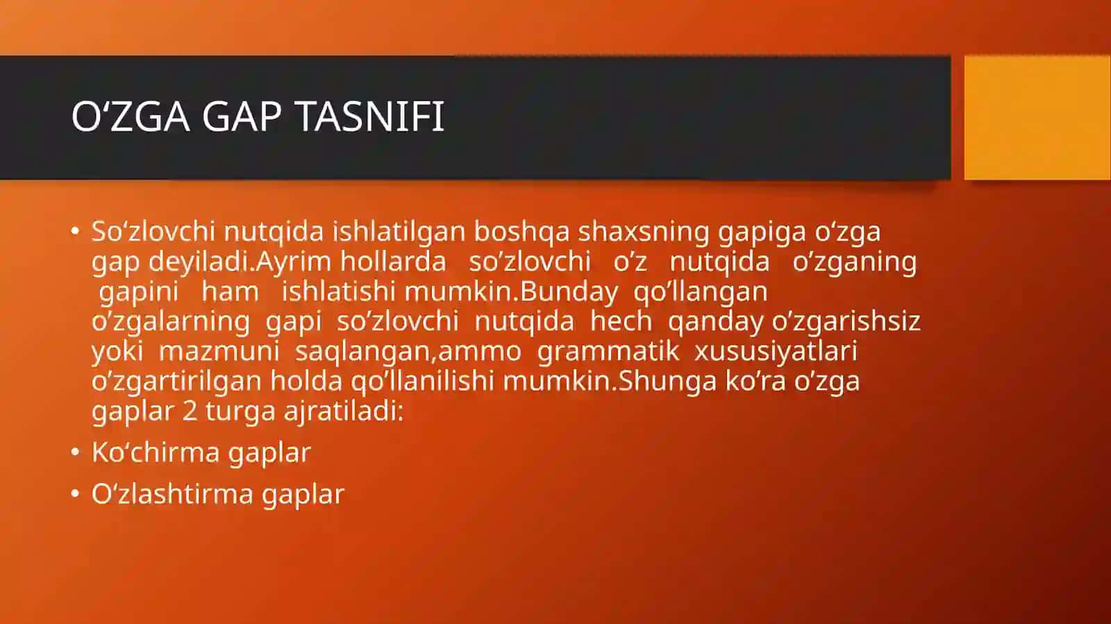 HO'T Oʻzga gapli qurilmalar tahili 3