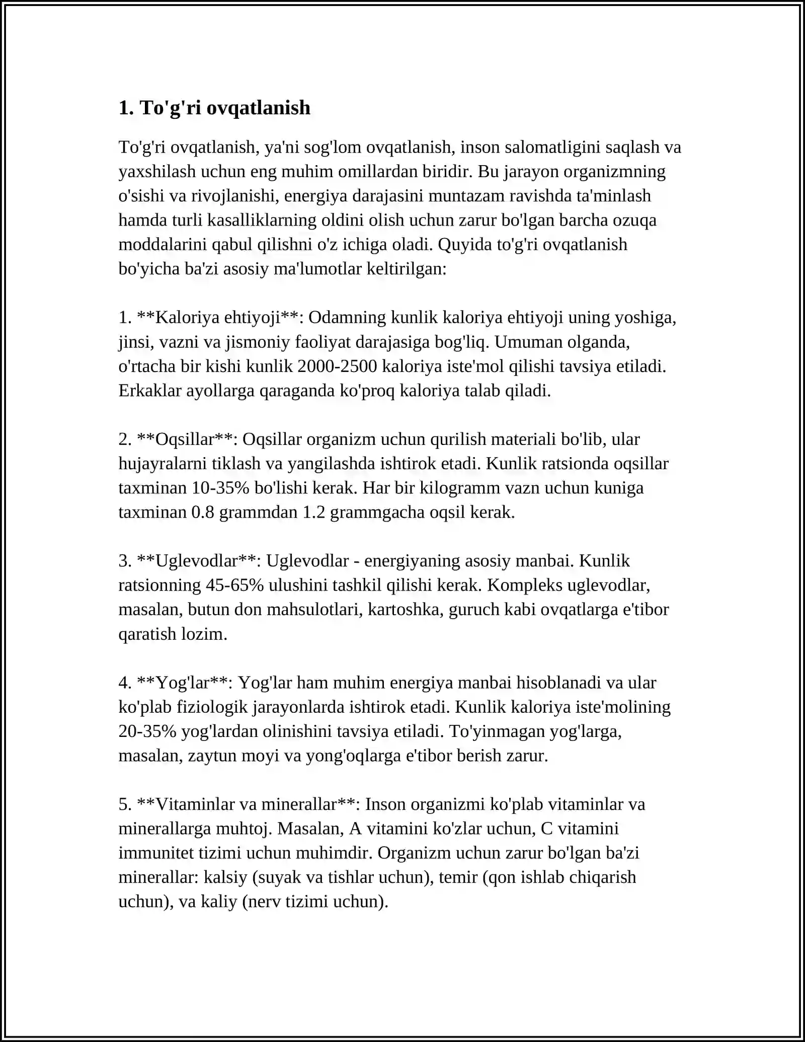 SOG’LOM TURMUSH TARZI 3