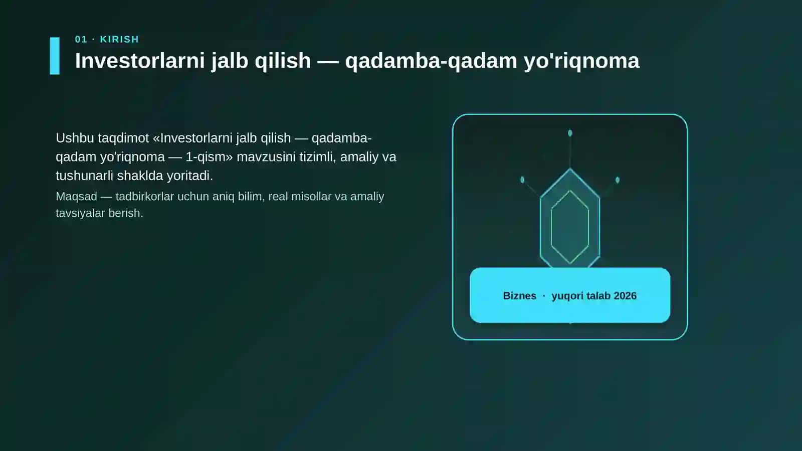Investorlarni jalb qilish — qadamba-qadam yo'riqnoma — 1-qism 3