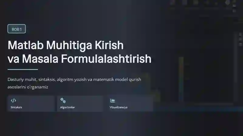 MATLAB Dasturini Murakkab Masalalarini Yechish 3
