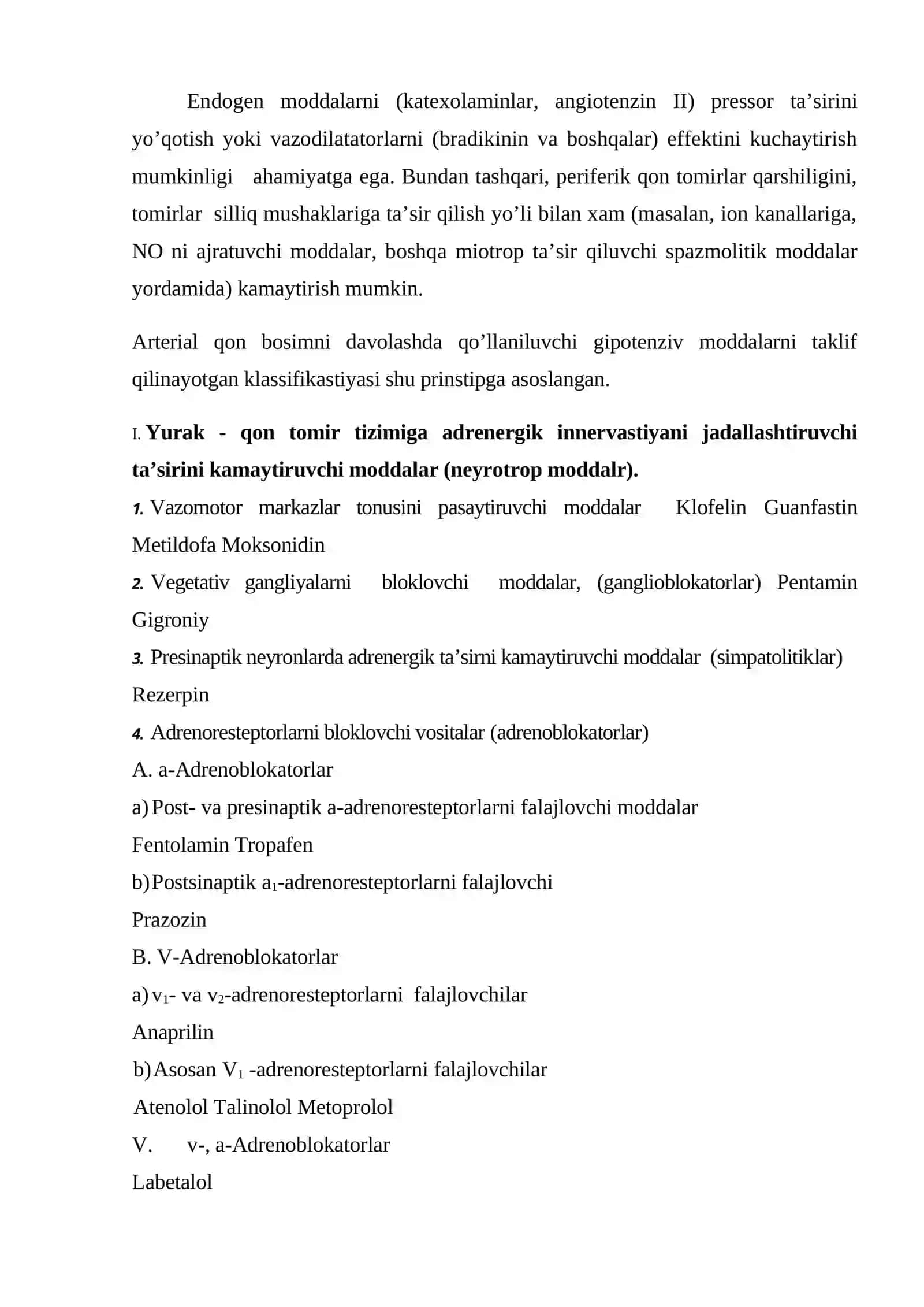 GIPOTENZIV MODDALAR (ANTIGIPERTENZIV MODDALAR) 3