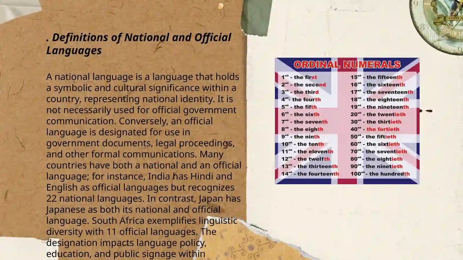 National and official languages 3