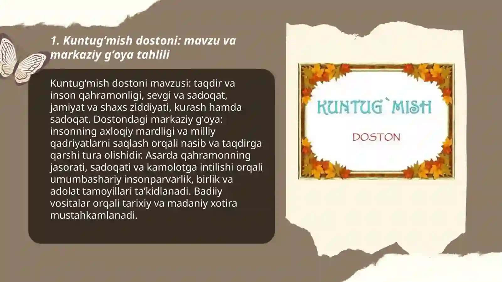 Kuntugʻmish dostoni tahlili 2