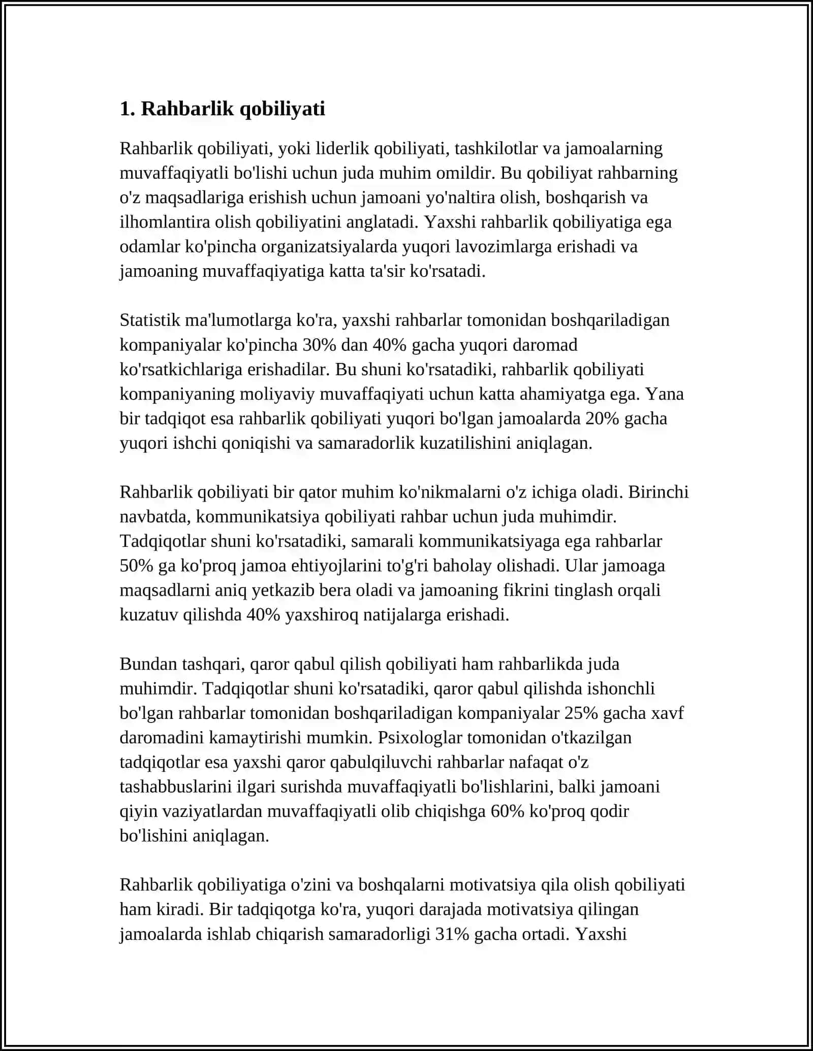 MUSTAQIL ISH Mavzu: TA'LIM MUASSASASI RAHBARINING SHAXSIY SIFATLARI 3