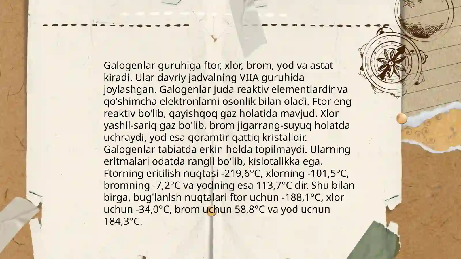 Galogenlar va kislorod guruhi 3