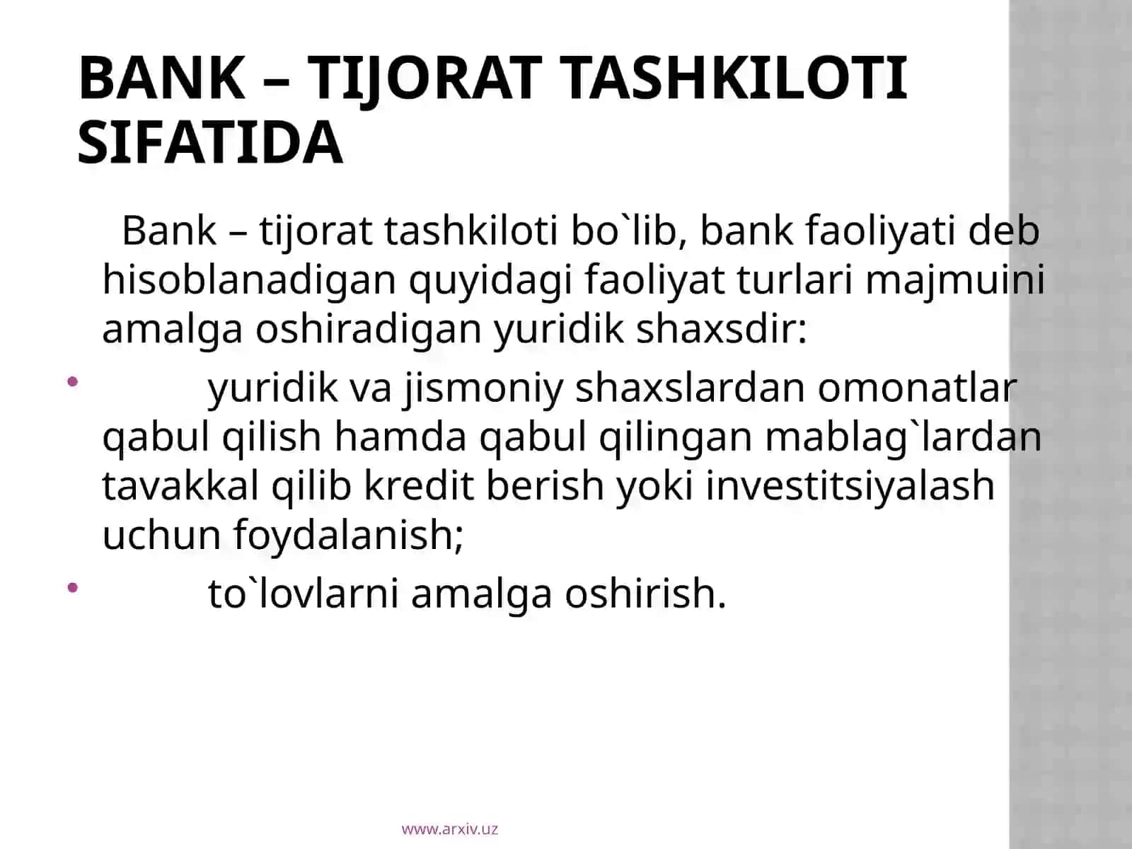 BANK FAOLIYATINING HUQUQIY ASOSLARI 3