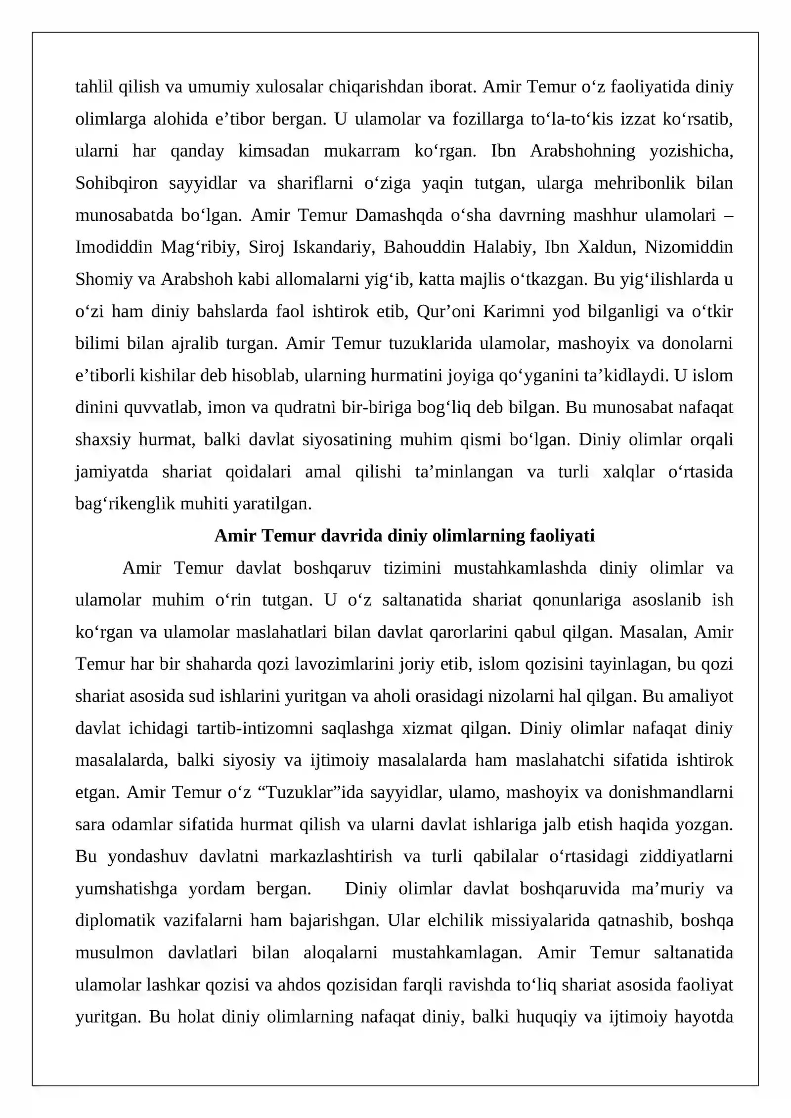 Amir Temur va Temuriylar davrida diniy olimlar 3