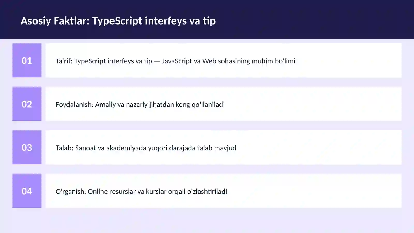 TypeScript interfeys va tip 3