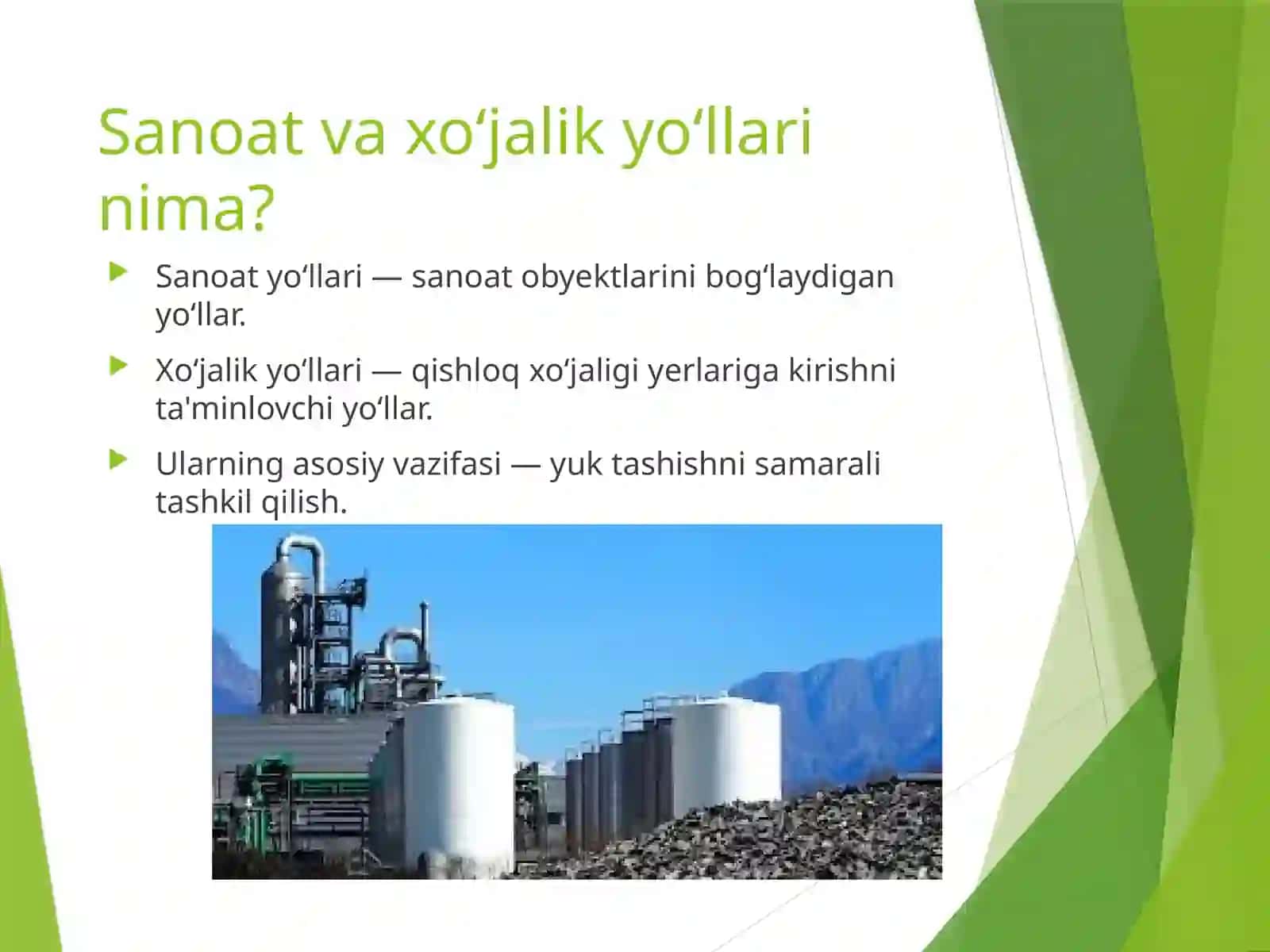 Sanoatvaxo‘jalikyo‘llariningelementlarinio‘rganish 3