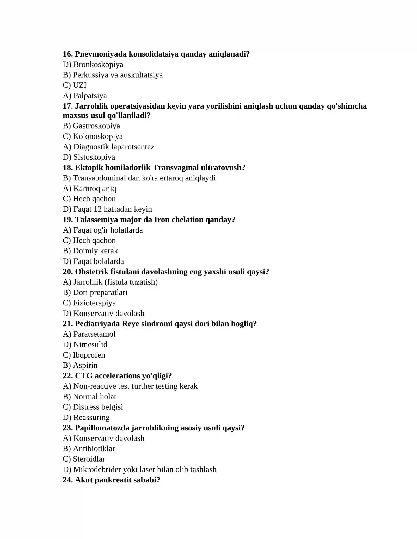 TAYYORGARLIK TEST TO'PLAMI 3