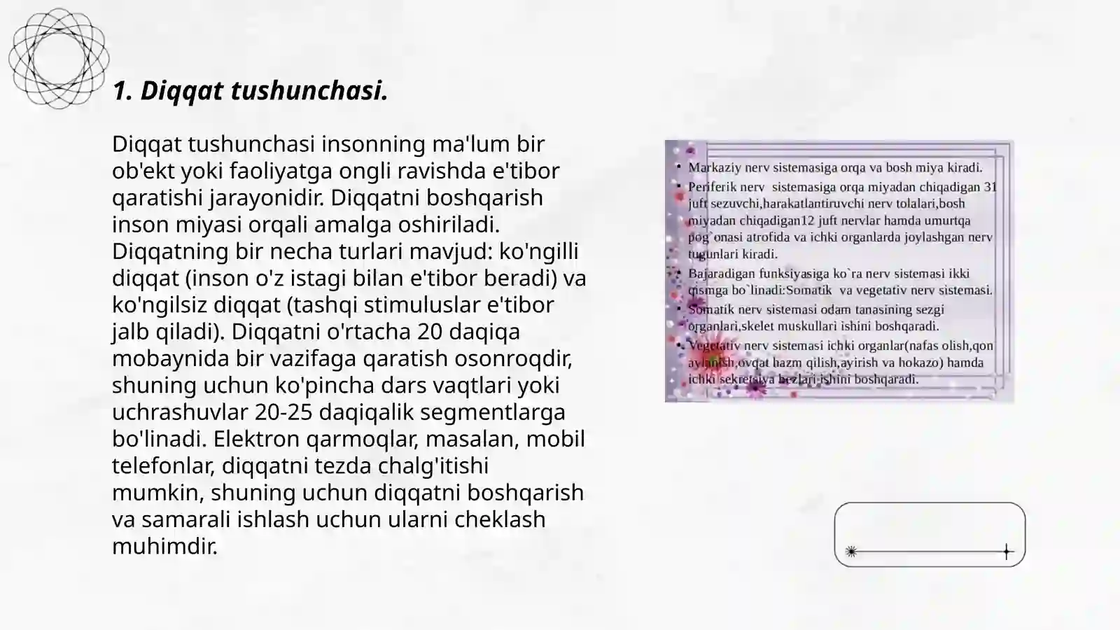 Diqqat haqida tushuncha va uning nerv-fiziologik asoslari 3