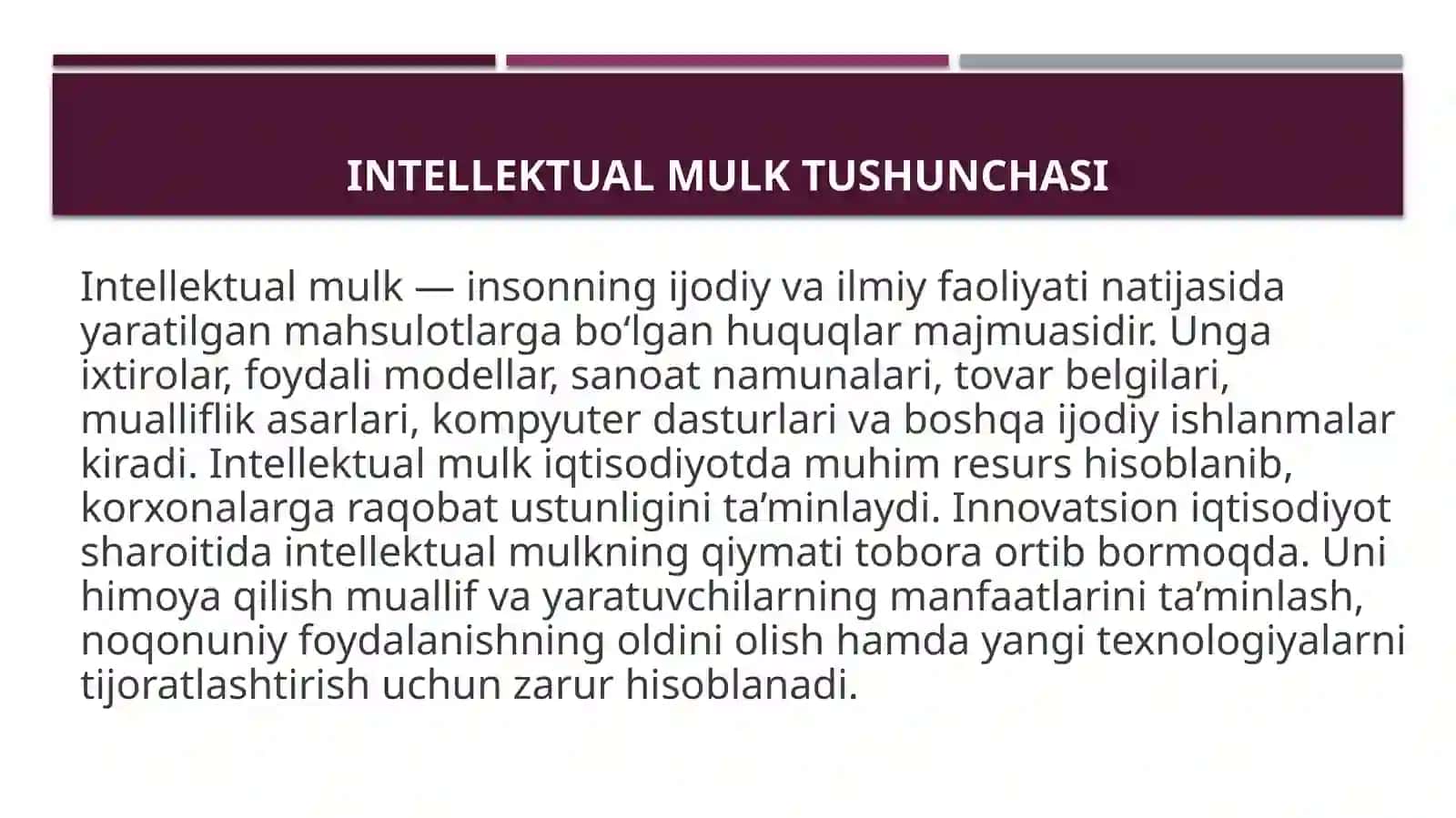 Litsenziyalash. Intellektual mulkni boshqarish 3