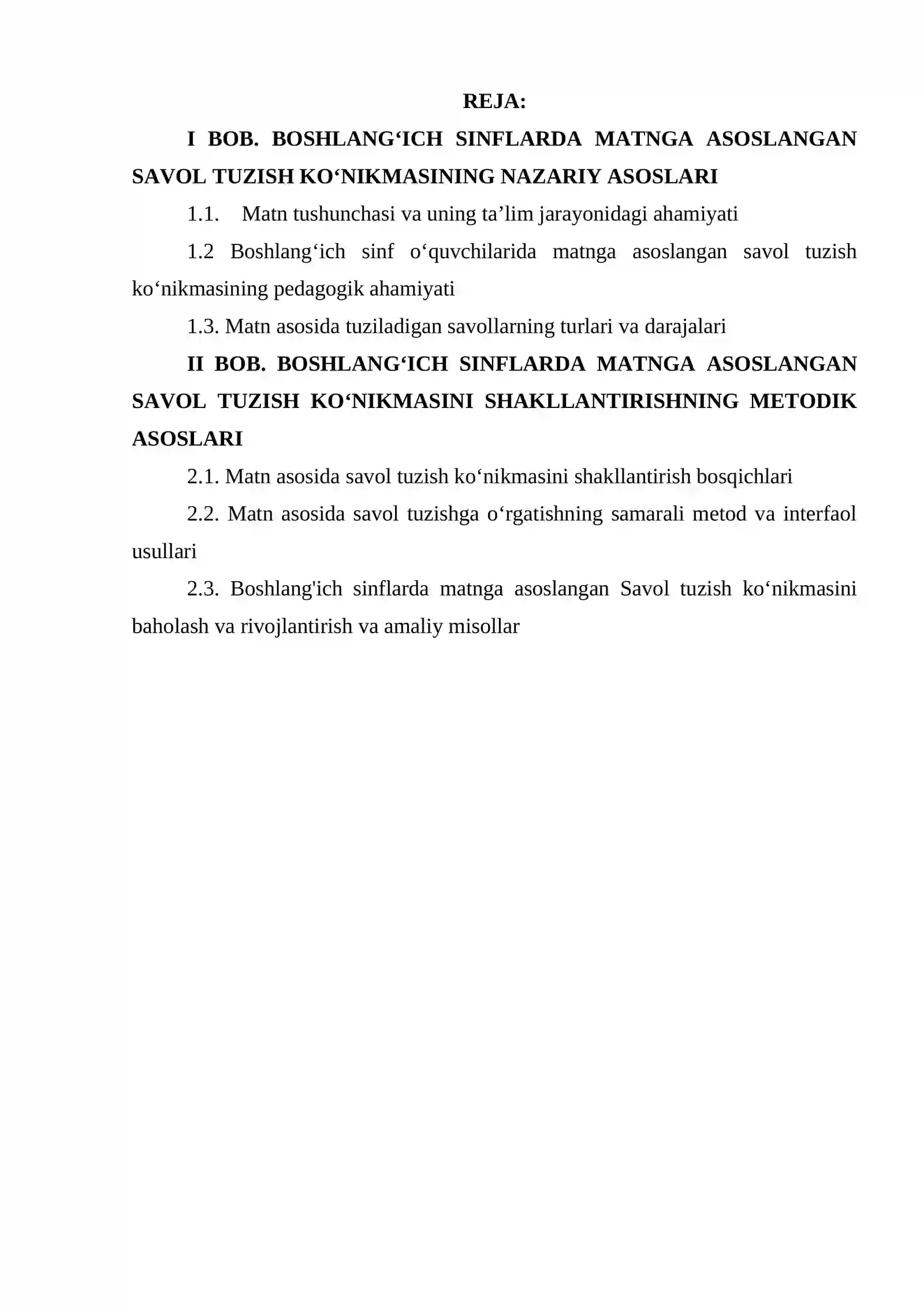 Boshlang'ich sinflarda matnga asoslangan savol tuzish ko'nikmasini shakllantirish 3