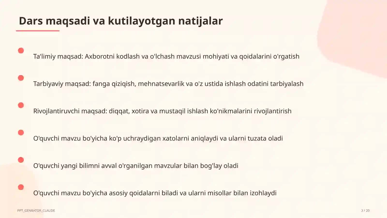 Axborotni kodlash va o'lchash (7-sinf) 4
