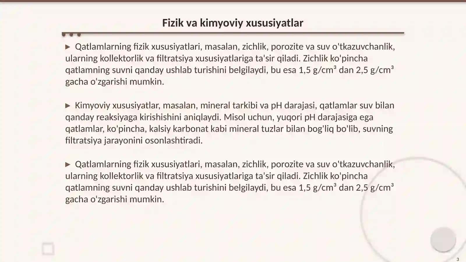 Qatlamning kollektorlik va filtraciya xususiyatlari 3
