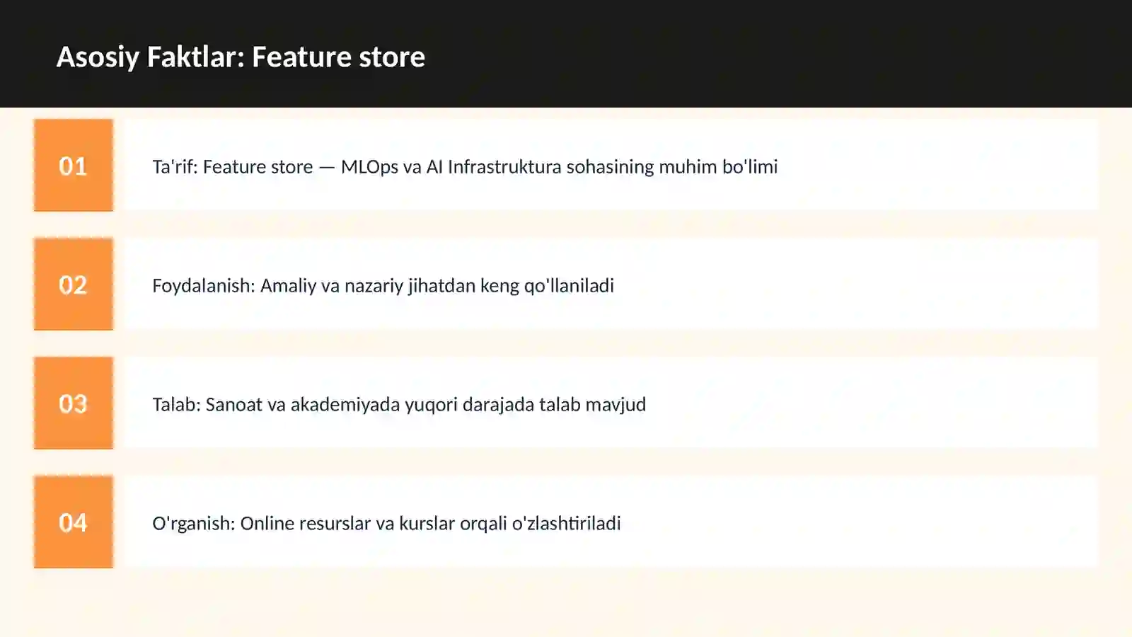 Feature store 3