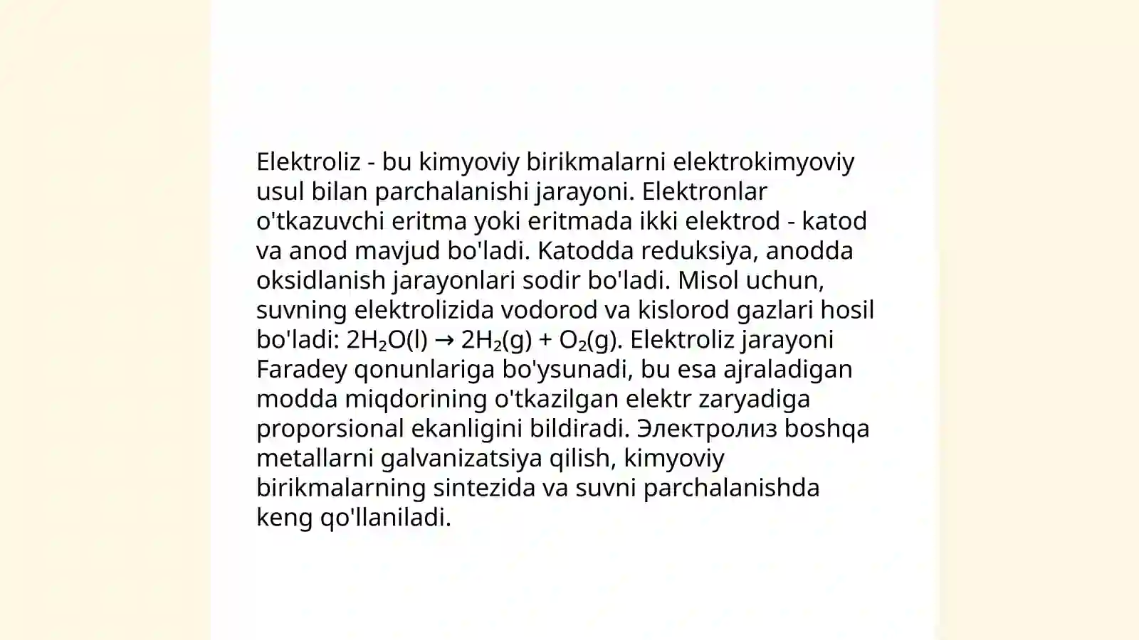 Elektroliz usullari 3
