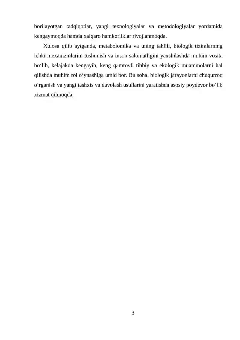 Metabolitlar va metabolomika tahlili 3