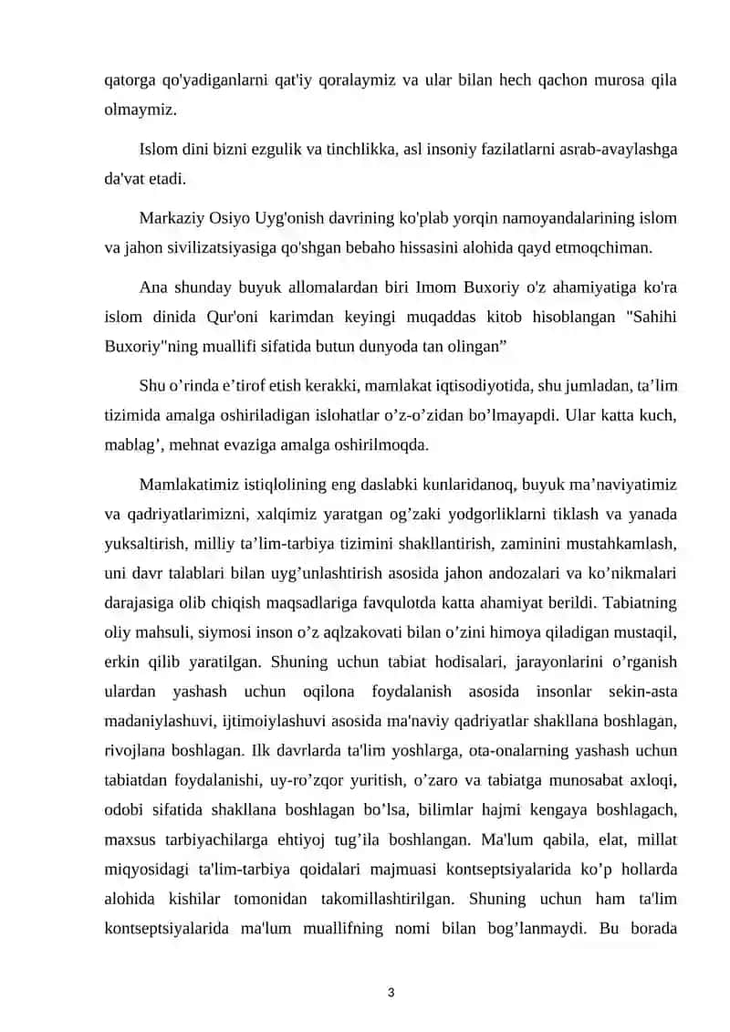 Tarixiy me’roslarimizning farzand kamolotida  tutgan ahamiyatini ilmiy-nazariy jihatdan 3