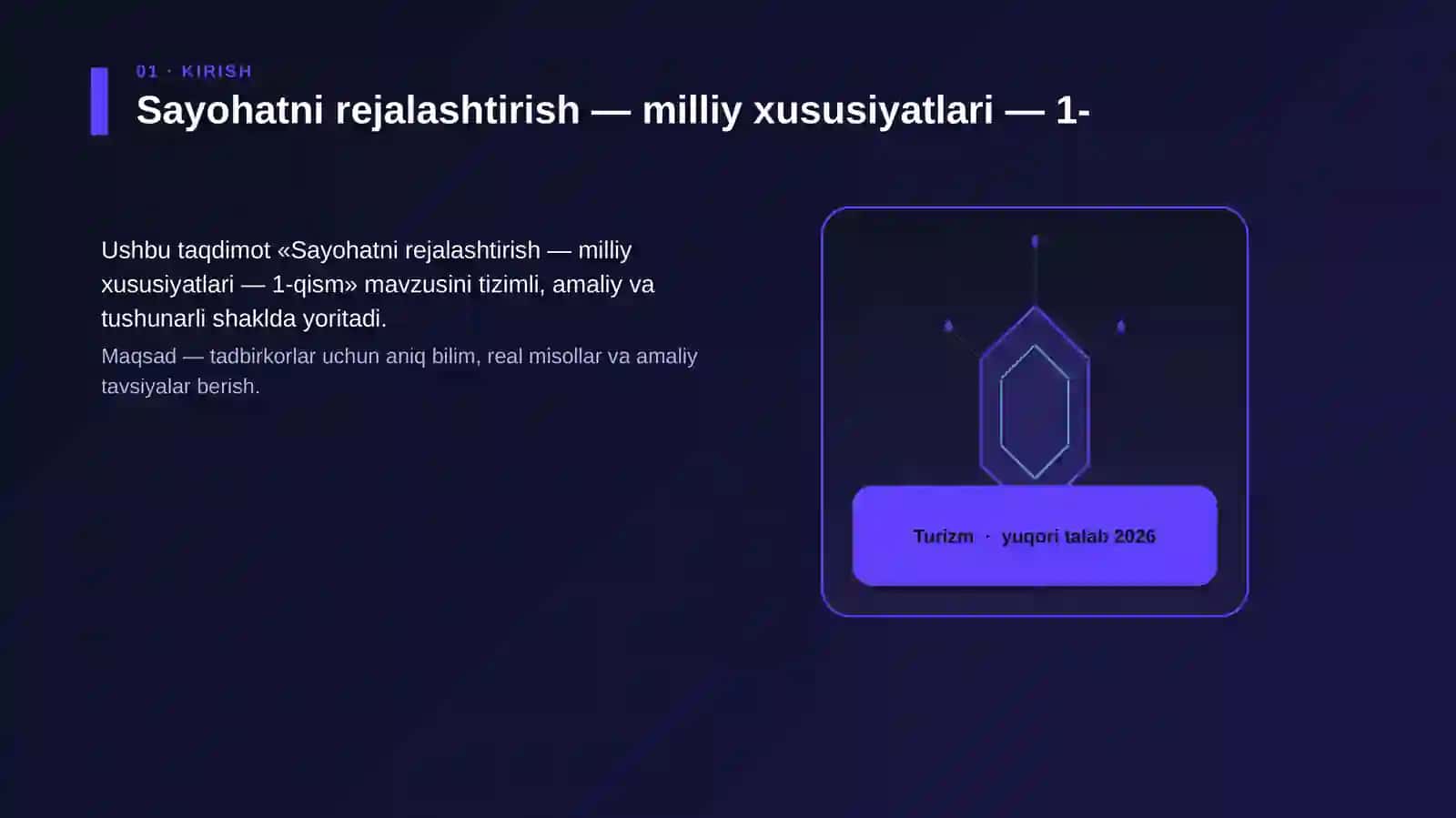 Sayohatni rejalashtirish — milliy xususiyatlari — 1-qism 3