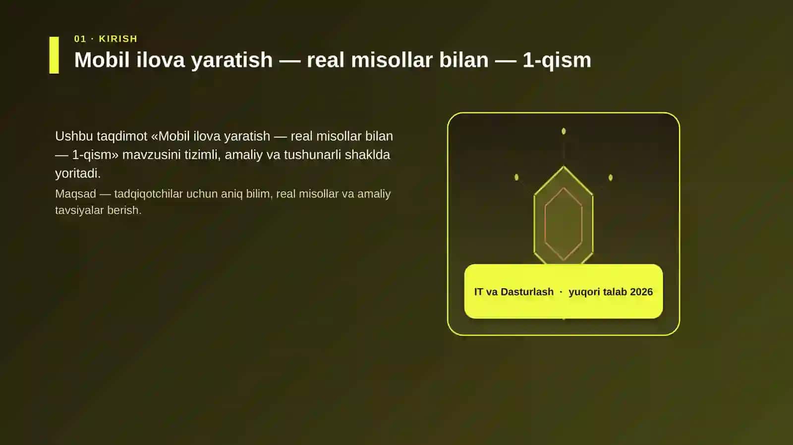 Mobil ilova yaratish — real misollar bilan — 1-qism 3